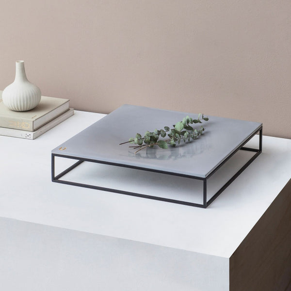 Gravity Concrete Accent Bowl (Black Steel Frame and Grey Top)
