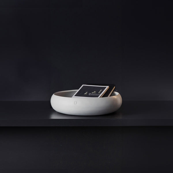 Mini Miza Concrete Accent Bowl White