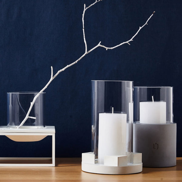 BELA Candle and Tealight Concrete Holder Grey